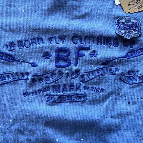 NWT Born Fly 🔥 Crew Neck Sweatshirt Hoodie Sz M Indigo color - Picture 2 of 6